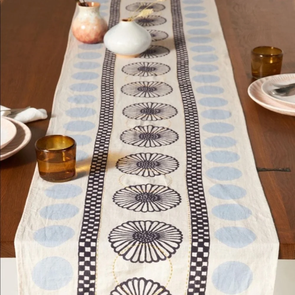 New! Anthropologie-Jen Hewett Blockprinted Table Runner